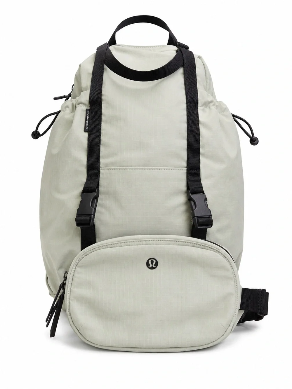 lululemon athletica Men's Pale Green Drawstring Backpack with Front Pouch